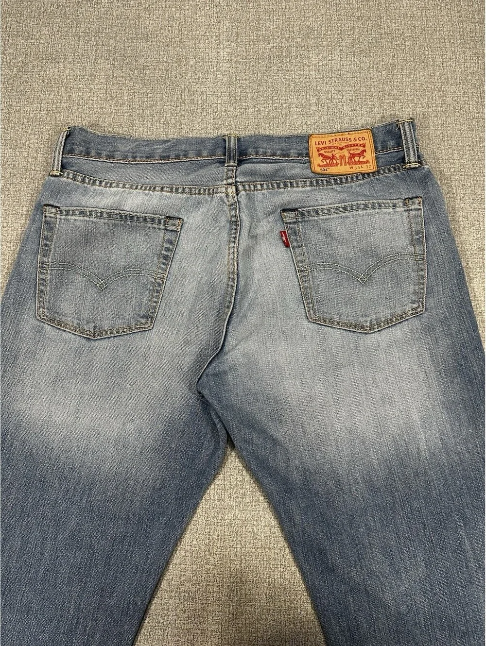 Levi’s 504 Men’s Jeans 34x32 Blue Regular Straight Stretch Denim